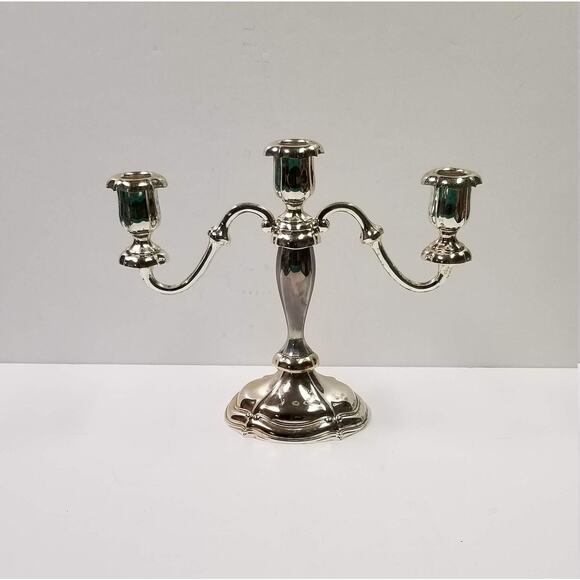 Cottagecore Oneida Candle Holder 2 Arm Silver Plate, Triple Candlestick - Picture 1 of 6